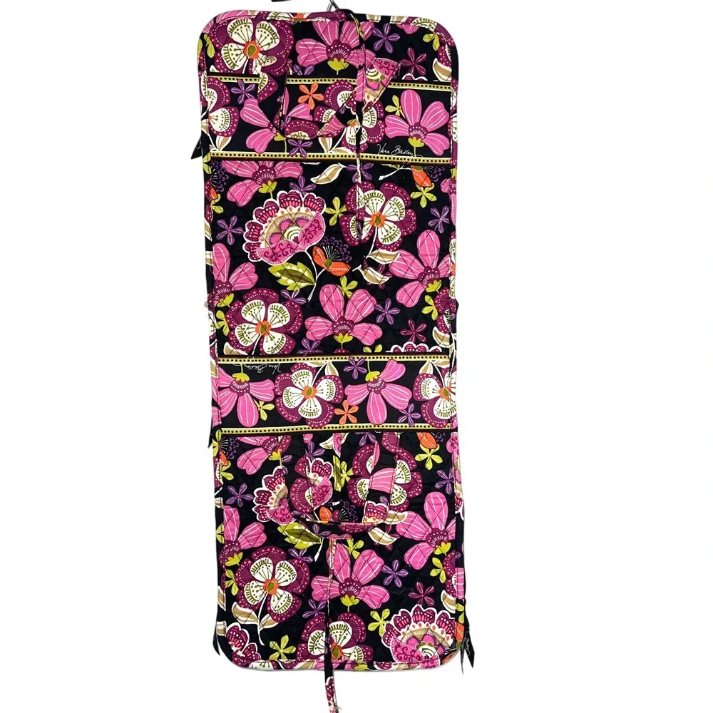 Vera Bradley Plum Crazy Hanging Travel Organizer Floral Quilted Toiletry Bag GUC